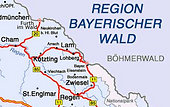 Karte vom Bayerischen Wald